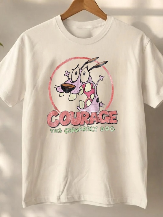 Gildan Other - Off - White 'Courage the Cowardly Dog' Graphic Tee